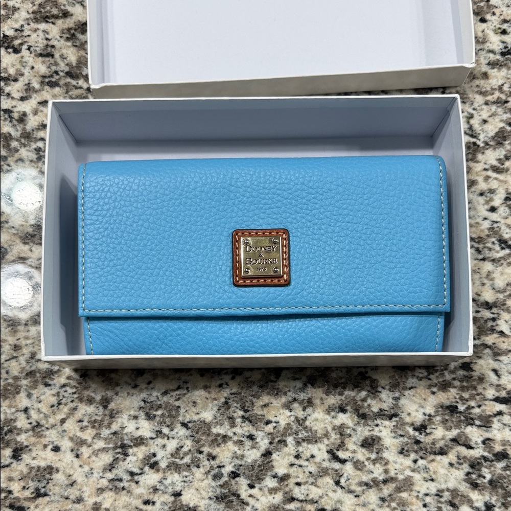 Dooney & Bourke Caribbean Blue Leather Wallet